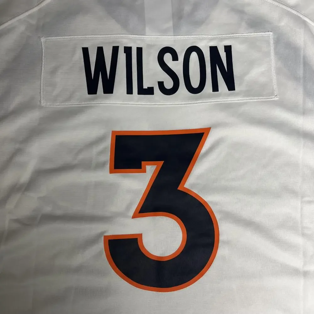 Denver Broncos Jersey Mens 3XL White NFL Football Russell Wilson 3 Nike On Field